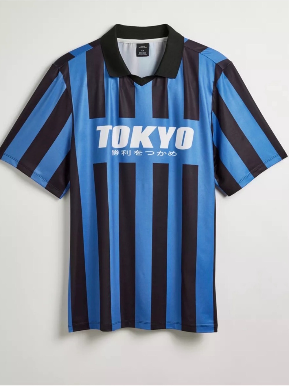 Urban Outfitters Tokyo Striped Polo Shirt - Blue & Black